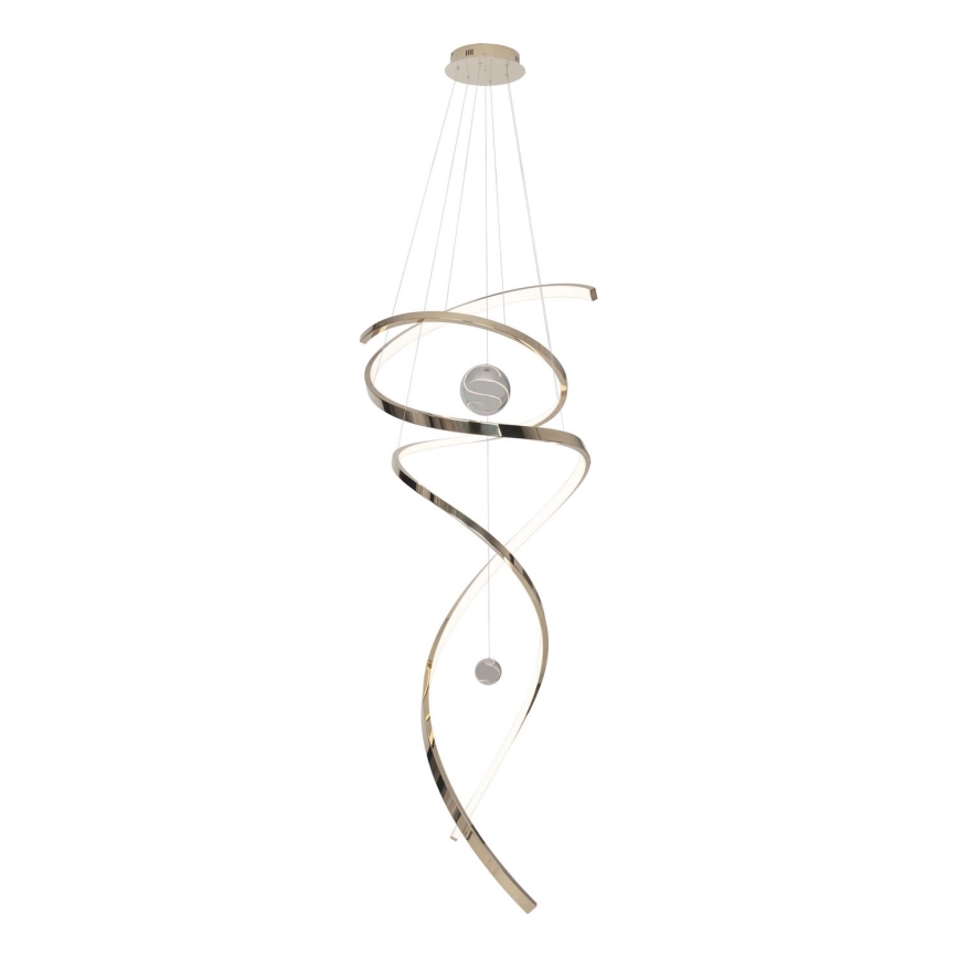 MAXLIGHT P0483D - LED Zatemnitveni lestenec na vrvici RITZ LED/100W/230V pr. 60 cm CRI 90 medenina
