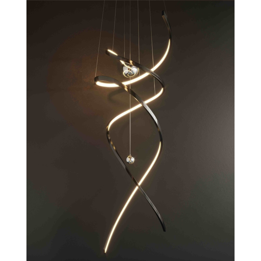 MAXLIGHT P0500D - LED Zatemnitveni lestenec na vrvici RITZ LED/100W/230V pr. 60 cm CRI 90 črna