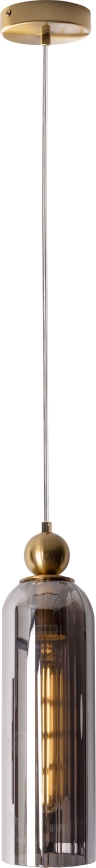 MAXLIGHT P0511 - Lestenec na vrvici CAMPANILA 1xE27/40W/230V pr. 10 cm medenina/siva