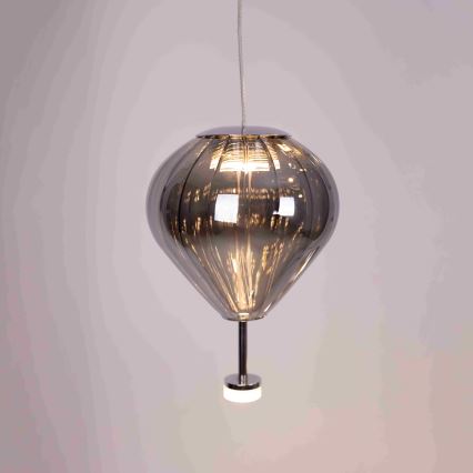 MAXLIGHT P0526D - LED Zatemnitveni lestenec na vrvici PALLONCINI 11xLED/6W/230V pr. 45 cm prozorna/bež/dimna