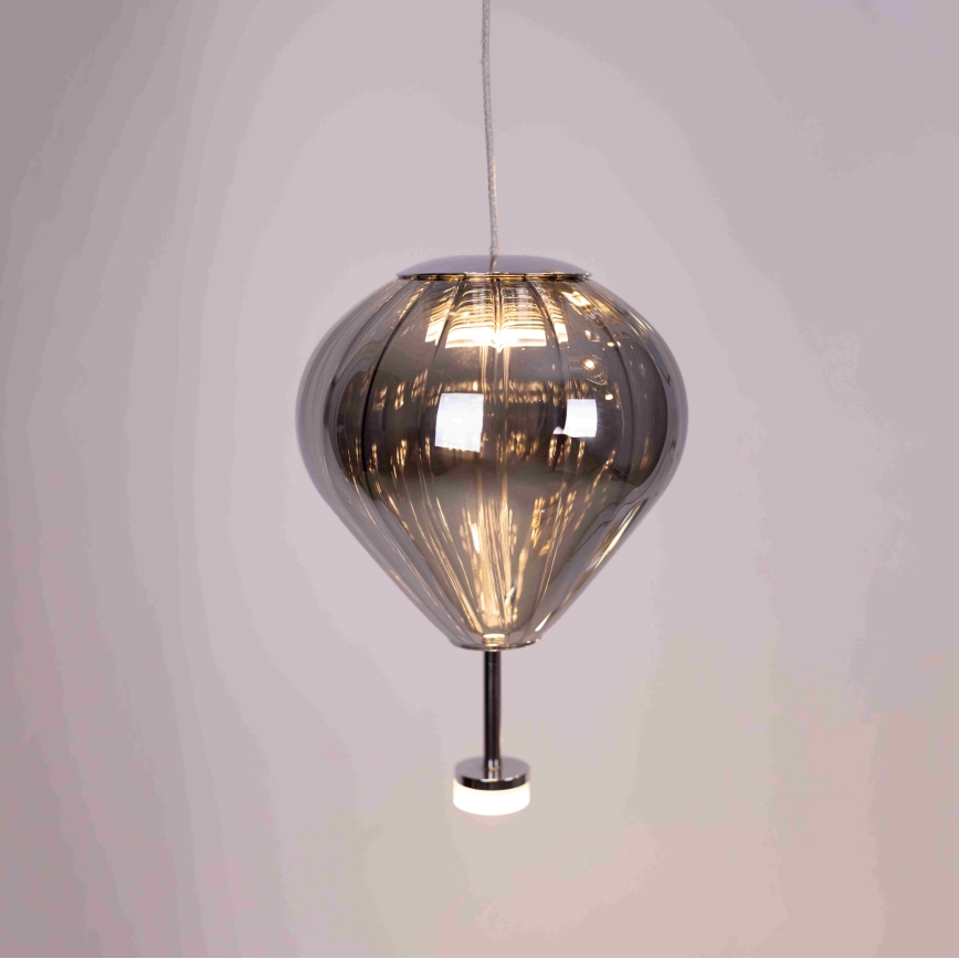 MAXLIGHT P0526D - LED Zatemnitveni lestenec na vrvici PALLONCINI 11xLED/6W/230V pr. 45 cm prozorna/bež/dimna