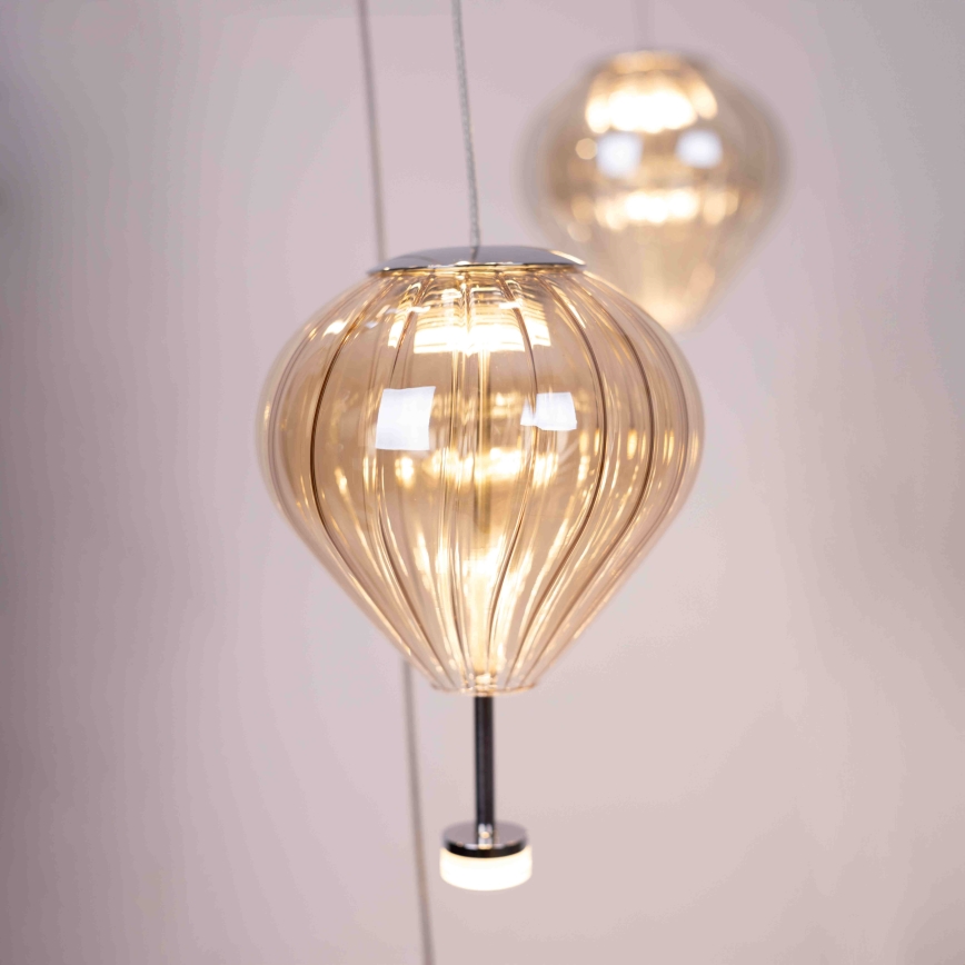 MAXLIGHT P0526D - LED Zatemnitveni lestenec na vrvici PALLONCINI 11xLED/6W/230V pr. 45 cm prozorna/bež/dimna