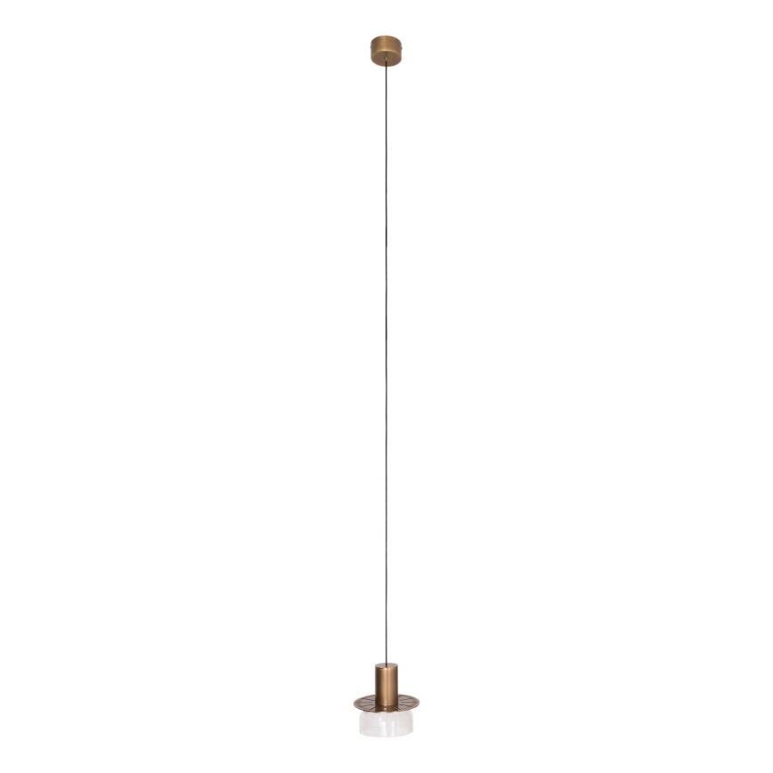 MAXLIGHT P0530 - LED Lestenec na vrvici SIGNATURE LED/8W/230V pr. 15 cm medenina/prozorna