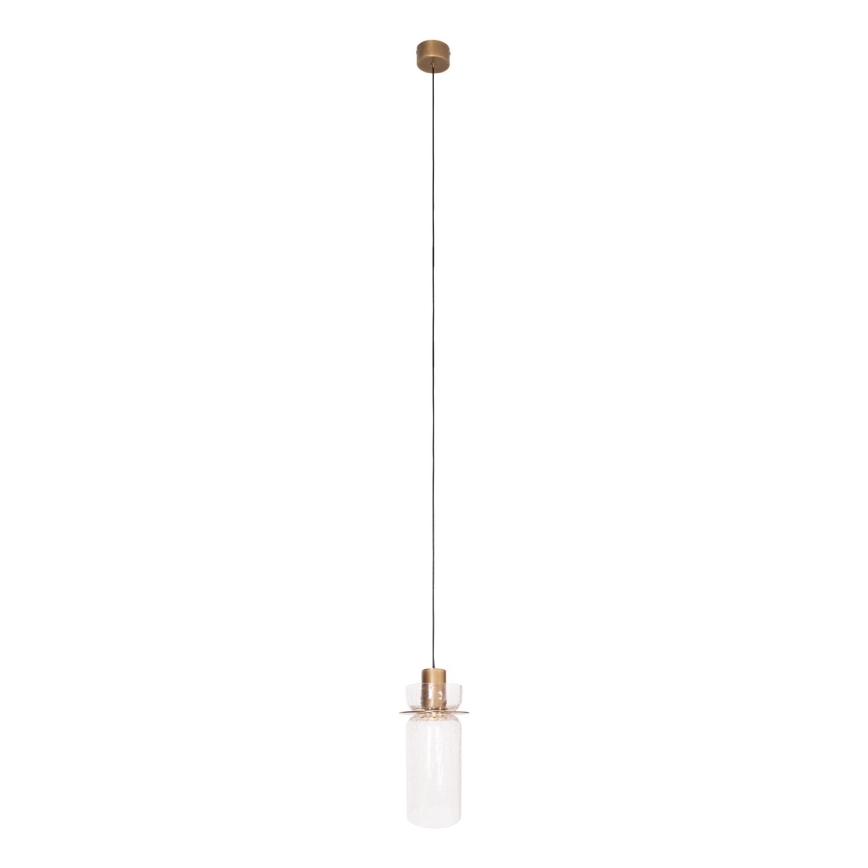MAXLIGHT P0531 - LED Lestenec na vrvici SIGNATURE LED/8W/230V pr. 15 cm medenina/prozorna