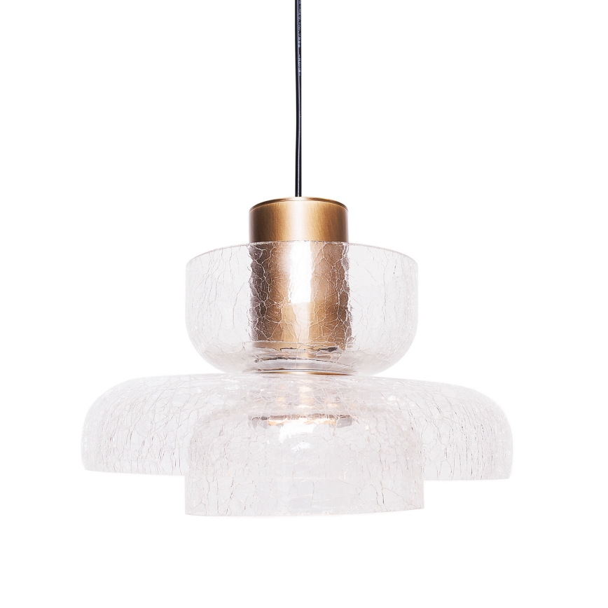 MAXLIGHT P0532 - LED Lestenec na vrvici SIGNATURE LED/8W/230V pr. 22 cm medenina/prozorna