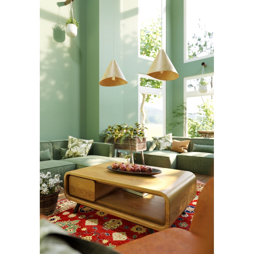 MAXLIGHT P0547 - Lestenec na vrvici SAKURA 1xE27/60W/230V pr. 33,5 cm hrast