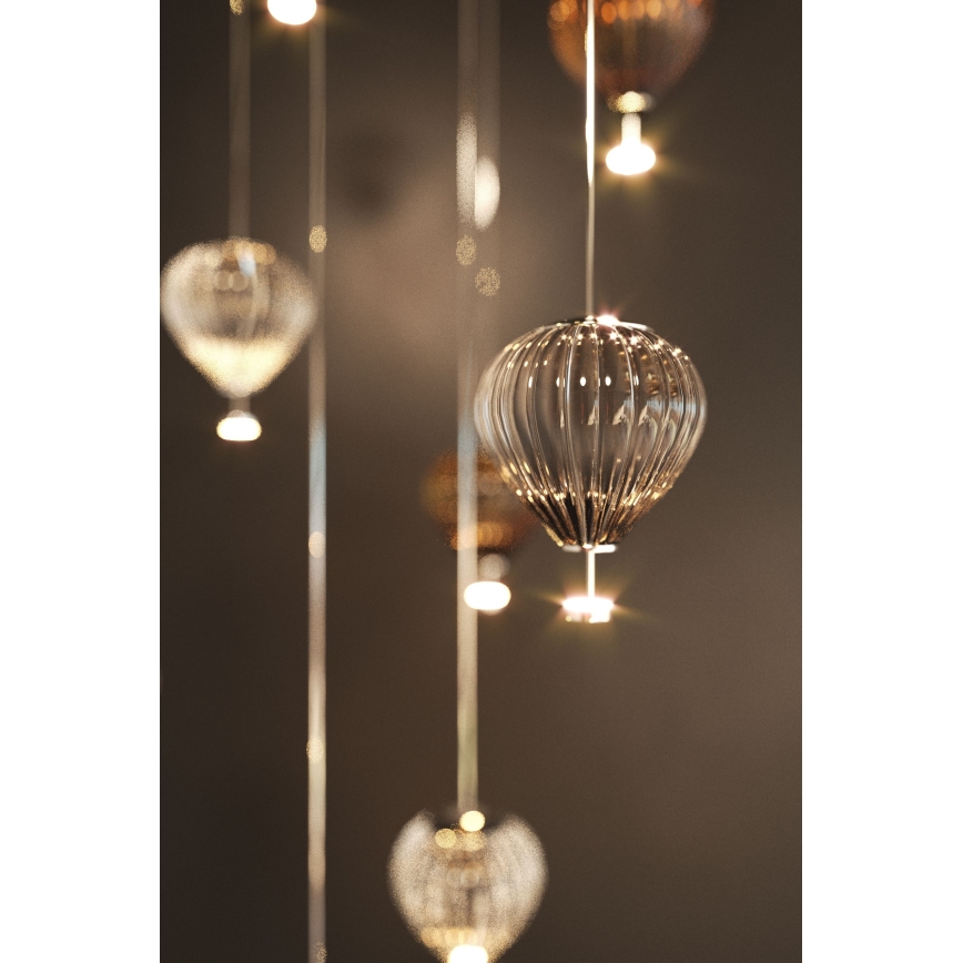 MAXLIGHT P0576 - LED Lestenec na vrvici PALLONCINI 2xLED/3W/230V pr. 12 cm dimna