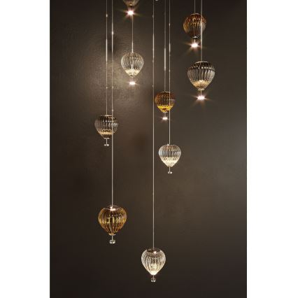 MAXLIGHT P0576 - LED Lestenec na vrvici PALLONCINI 2xLED/3W/230V pr. 12 cm dimna
