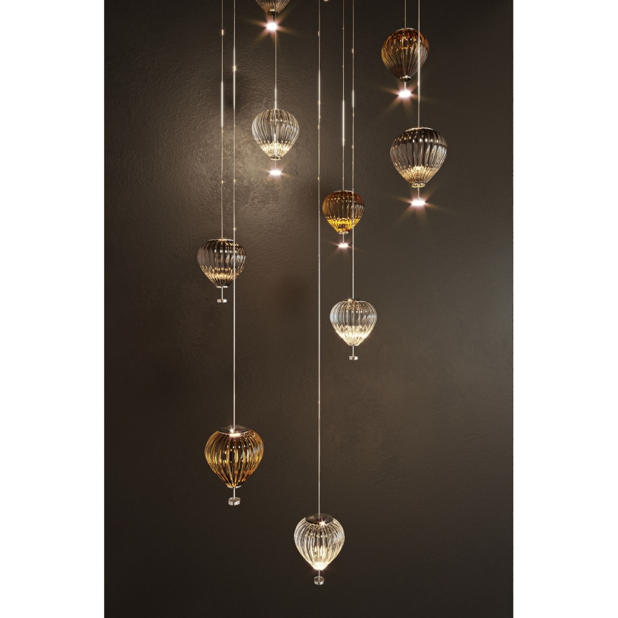 MAXLIGHT P0576 - LED Lestenec na vrvici PALLONCINI 2xLED/3W/230V pr. 12 cm dimna