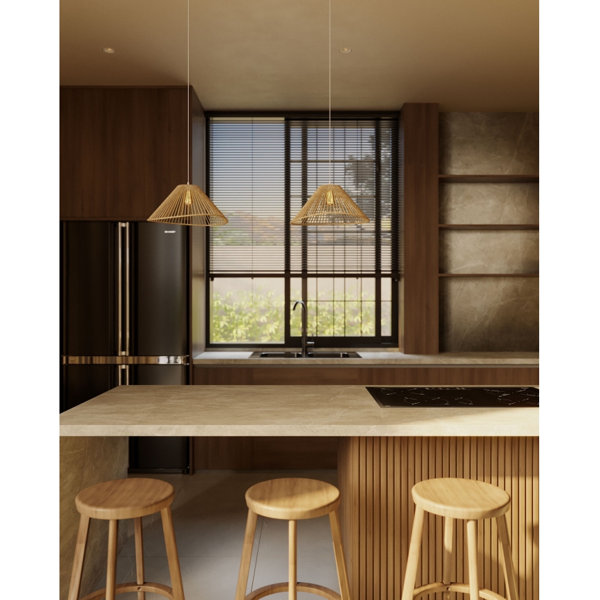 MAXLIGHT P0577 - Lestenec na vrvici AMALFI 1xE27/15W/230V pr. 45 cm bež