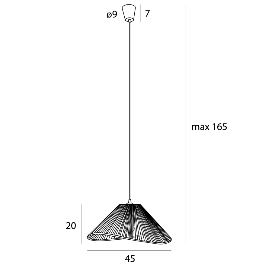 MAXLIGHT P0577 - Lestenec na vrvici AMALFI 1xE27/15W/230V pr. 45 cm bež