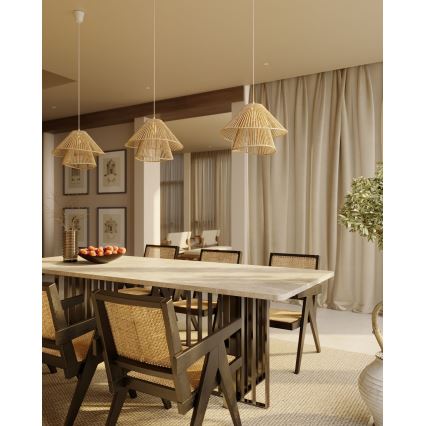 MAXLIGHT P0578 - Lestenec na vrvici AMALFI 1xE27/15W/230V pr. 45 cm bež