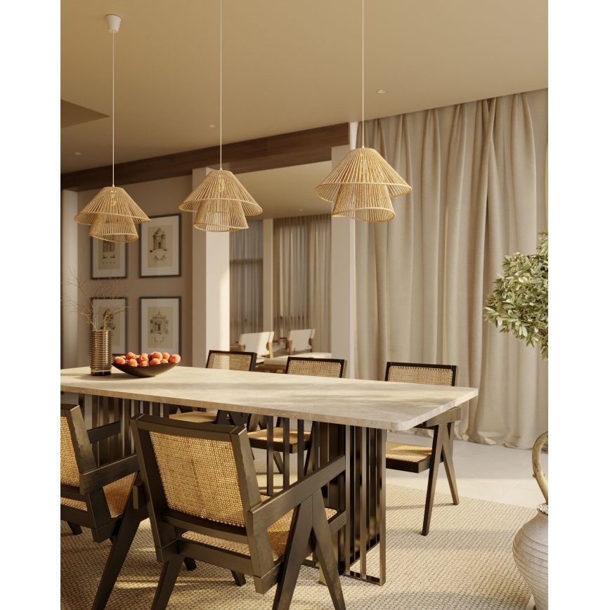 MAXLIGHT P0578 - Lestenec na vrvici AMALFI 1xE27/15W/230V pr. 45 cm bež