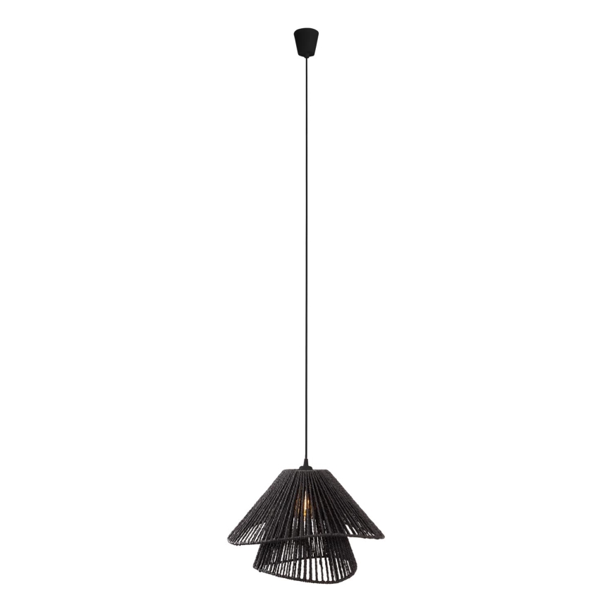 MAXLIGHT P0580 - Lestenec na vrvici AMALFI 1xE27/15W/230V pr. 45 cm črna