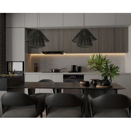MAXLIGHT P0580 - Lestenec na vrvici AMALFI 1xE27/15W/230V pr. 45 cm črna