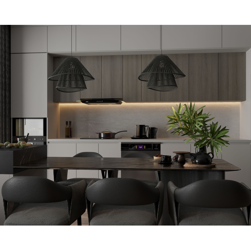 MAXLIGHT P0580 - Lestenec na vrvici AMALFI 1xE27/15W/230V pr. 45 cm črna