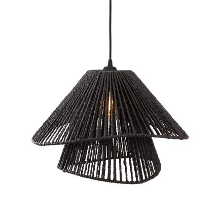 MAXLIGHT P0580 - Lestenec na vrvici AMALFI 1xE27/15W/230V pr. 45 cm črna