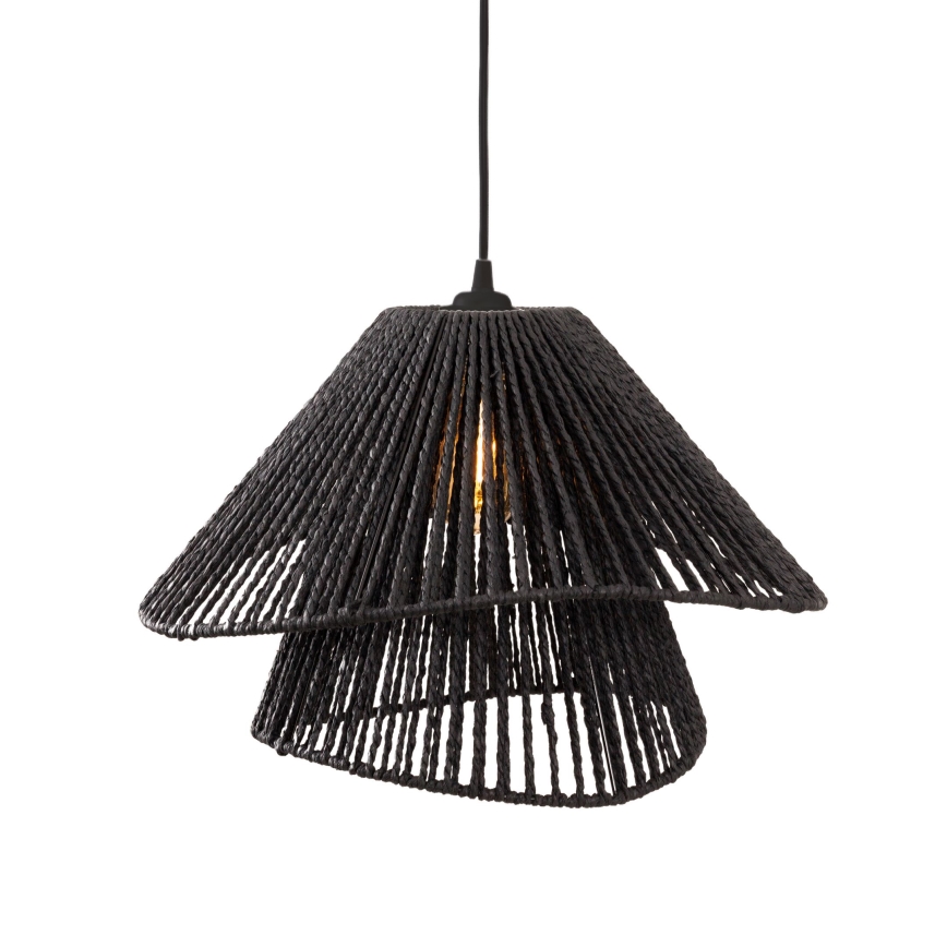 MAXLIGHT P0580 - Lestenec na vrvici AMALFI 1xE27/15W/230V pr. 45 cm črna