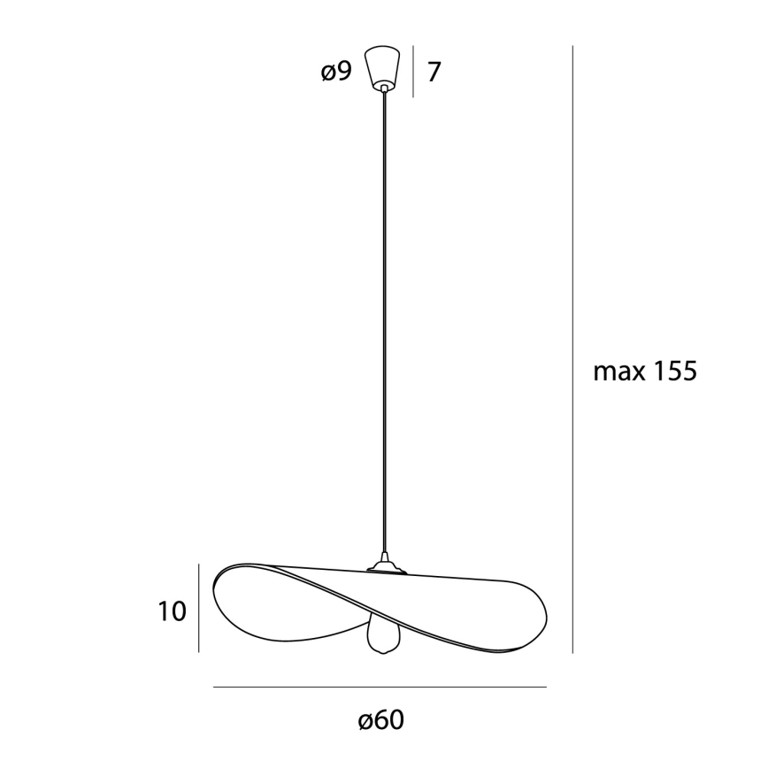MAXLIGHT P0581 - Lestenec na vrvici NAP 1xE27/15W/230V pr. 60 cm bež