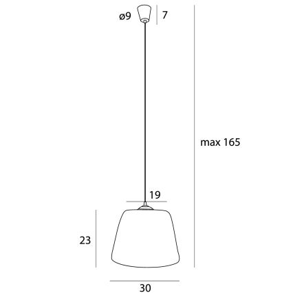 MAXLIGHT P0582 - Lestenec na vrvici POT 1xE27/15W/230V pr. 30 cm bež