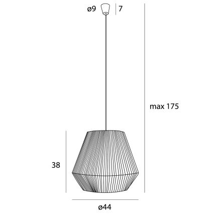 MAXLIGHT P0584 - Lestenec na vrvici PRASLIN 1xE27/15W/230V pr. 44 cm bež