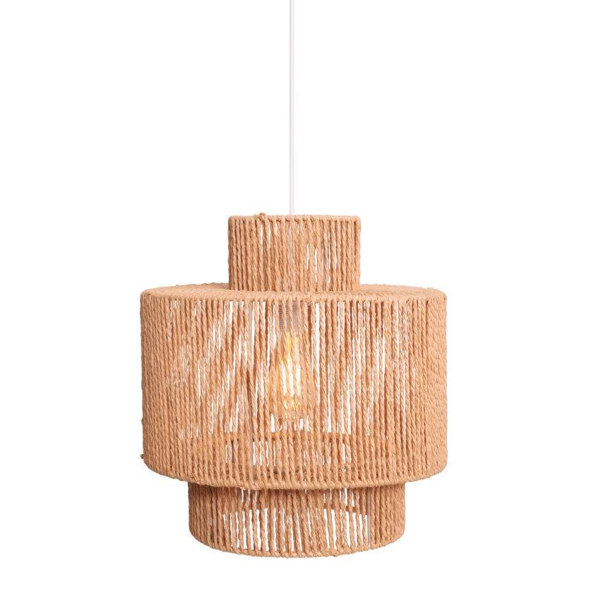 MAXLIGHT P0586 - Lestenec na vrvici LABRIZ 1xE27/15W/230V pr. 35 cm bež