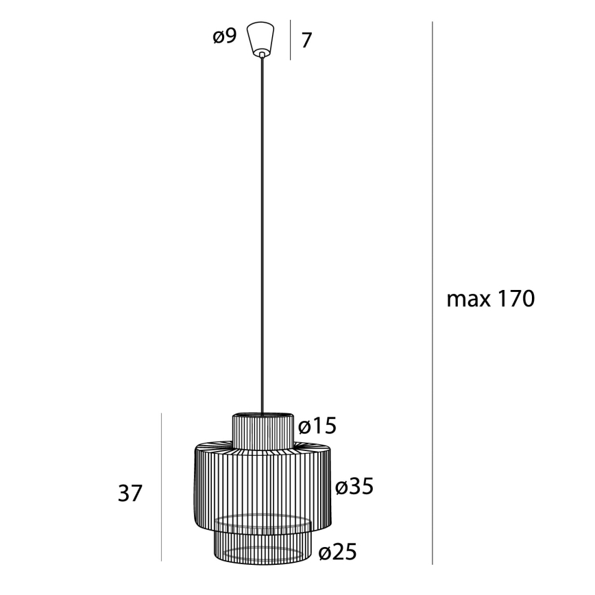 MAXLIGHT P0586 - Lestenec na vrvici LABRIZ 1xE27/15W/230V pr. 35 cm bež