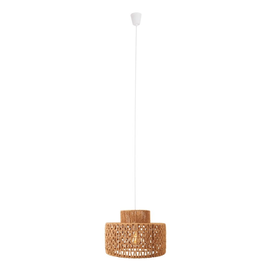 MAXLIGHT P0587 - Lestenec na vrvici RAFFLE 1xE27/15W/230V pr. 40 cm rjava