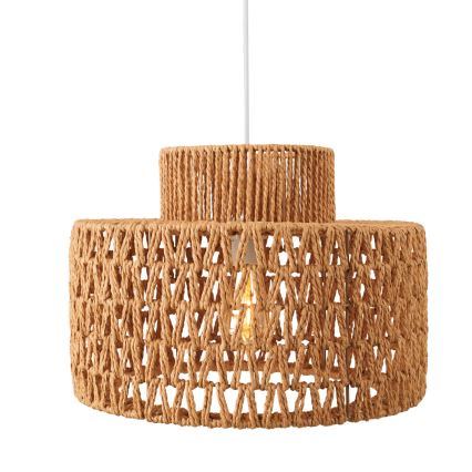 MAXLIGHT P0587 - Lestenec na vrvici RAFFLE 1xE27/15W/230V pr. 40 cm rjava