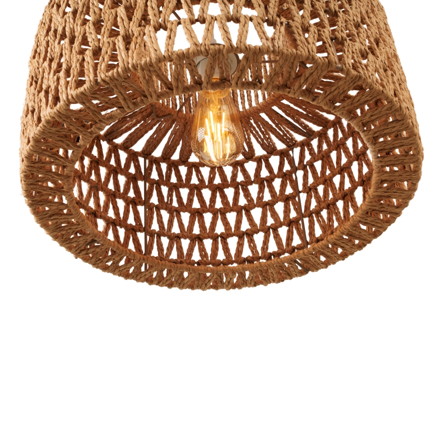 MAXLIGHT P0587 - Lestenec na vrvici RAFFLE 1xE27/15W/230V pr. 40 cm rjava