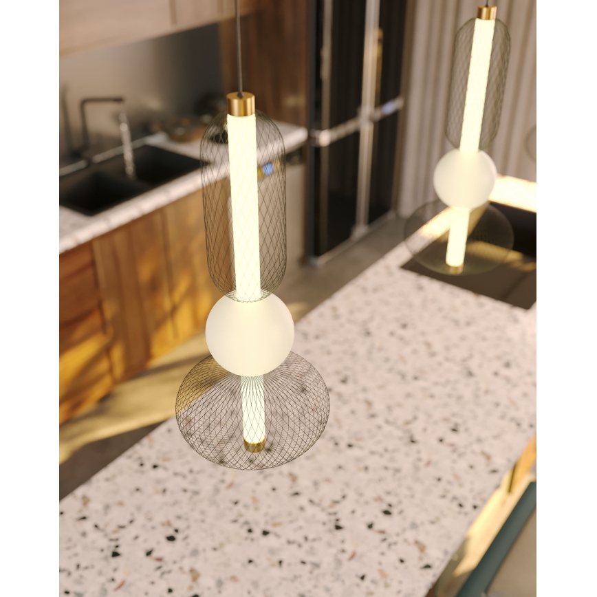 MAXLIGHT P0591 - LED Lestenec na vrvici BORA LED/10W/230V pr. 22 cm bela/črna