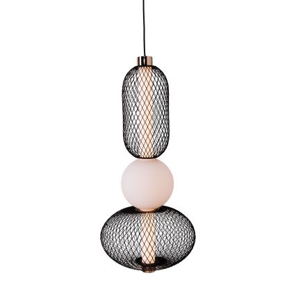 MAXLIGHT P0591 - LED Lestenec na vrvici BORA LED/10W/230V pr. 22 cm bela/črna
