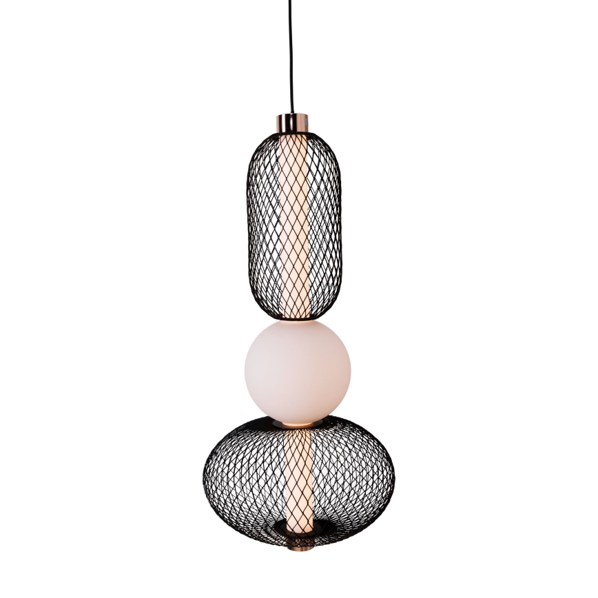 MAXLIGHT P0591 - LED Lestenec na vrvici BORA LED/10W/230V pr. 22 cm bela/črna