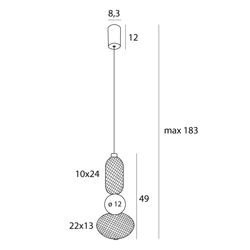 MAXLIGHT P0591 - LED Lestenec na vrvici BORA LED/10W/230V pr. 22 cm bela/črna