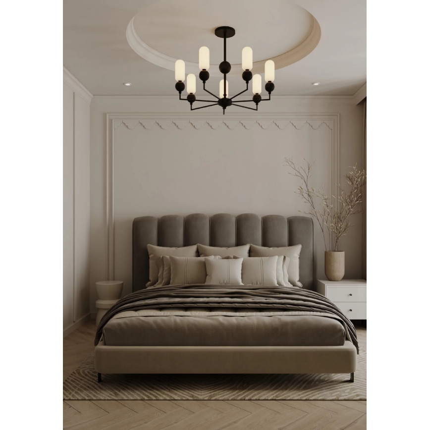 MAXLIGHT P0632 - Lestenec na palici NOVA, 7xG9/7W/230V, premer 70 cm, črna