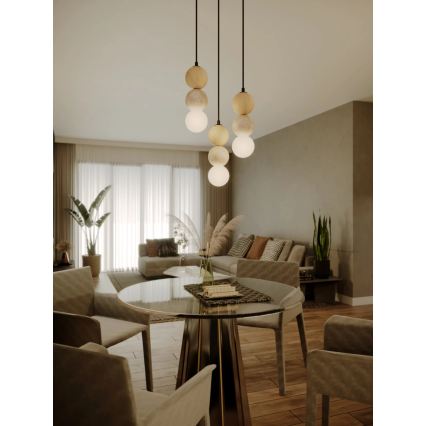 MAXLIGHT P0664 - Viseča svetilka na kablu ALICE 1xG9/7W/230V Ø 10 cm črna/bež