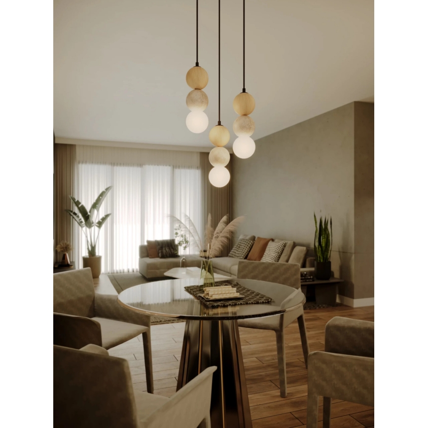 MAXLIGHT P0664 - Viseča svetilka na kablu ALICE 1xG9/7W/230V Ø 10 cm črna/bež