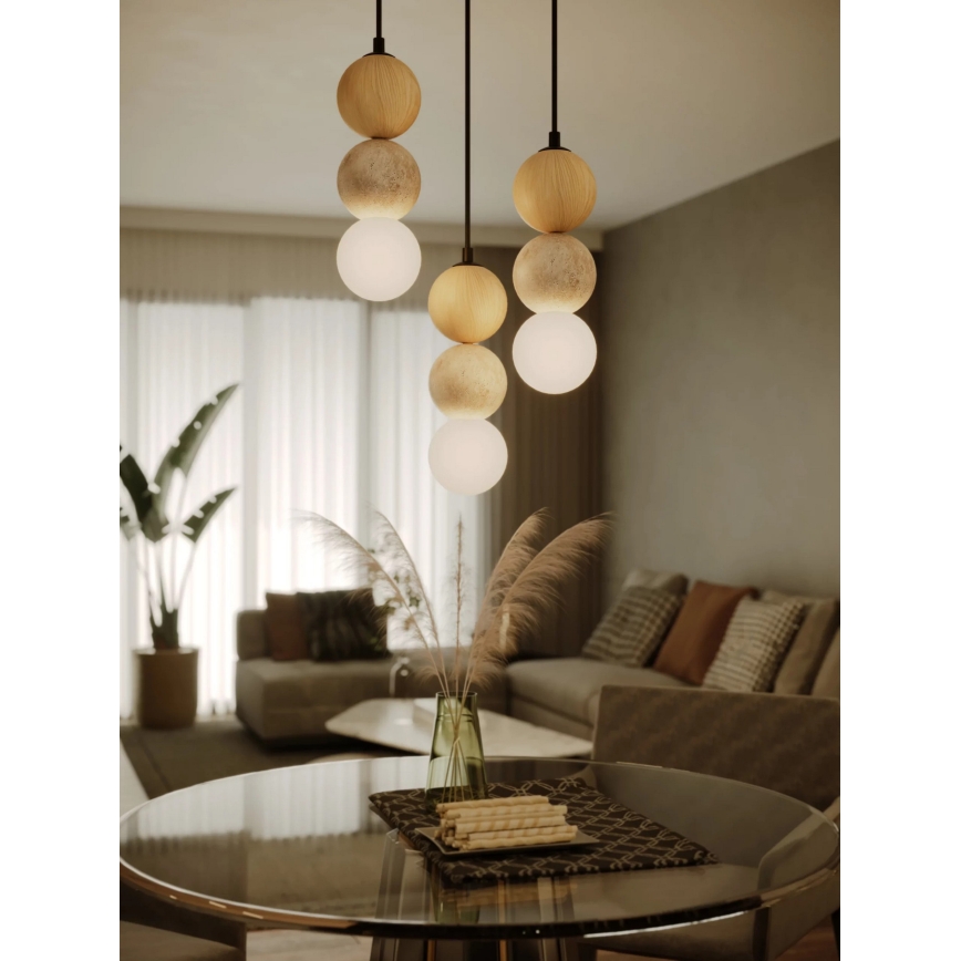 MAXLIGHT P0664 - Viseča svetilka na kablu ALICE 1xG9/7W/230V Ø 10 cm črna/bež