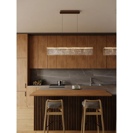 MAXLIGHT P0678 - LED lestenec na vrvici EVEREST LED/55W/230V rjava