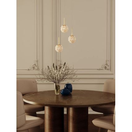 MAXLIGHT P0679 - Lestenec na kablu RITA 1xG9/5W/230V, premer 12 cm, zlata