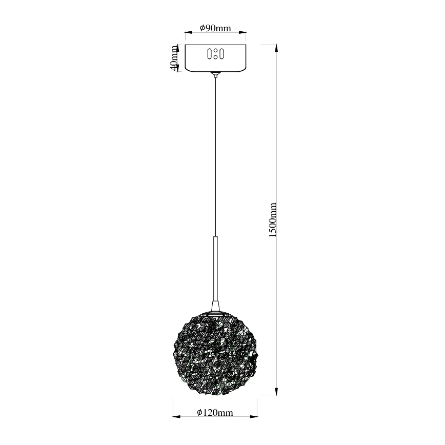 MAXLIGHT P0679 - Lestenec na kablu RITA 1xG9/5W/230V, premer 12 cm, zlata