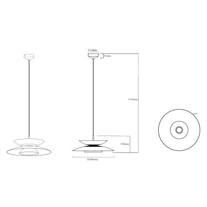 MAXLIGHT P0698 - LED lestenec na kablu MAYUMI LED/12W/230V premer 50 cm CRI 96 bež