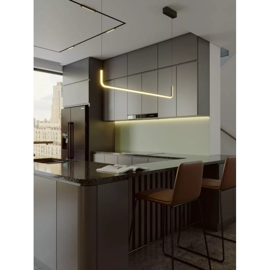 MAXLIGHT PO644 - LED viseči lestenec na kablu URUS LED/17W/230V črn