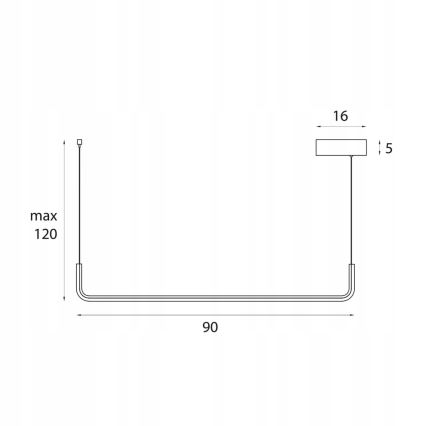 MAXLIGHT PO644 - LED viseči lestenec na kablu URUS LED/17W/230V črn