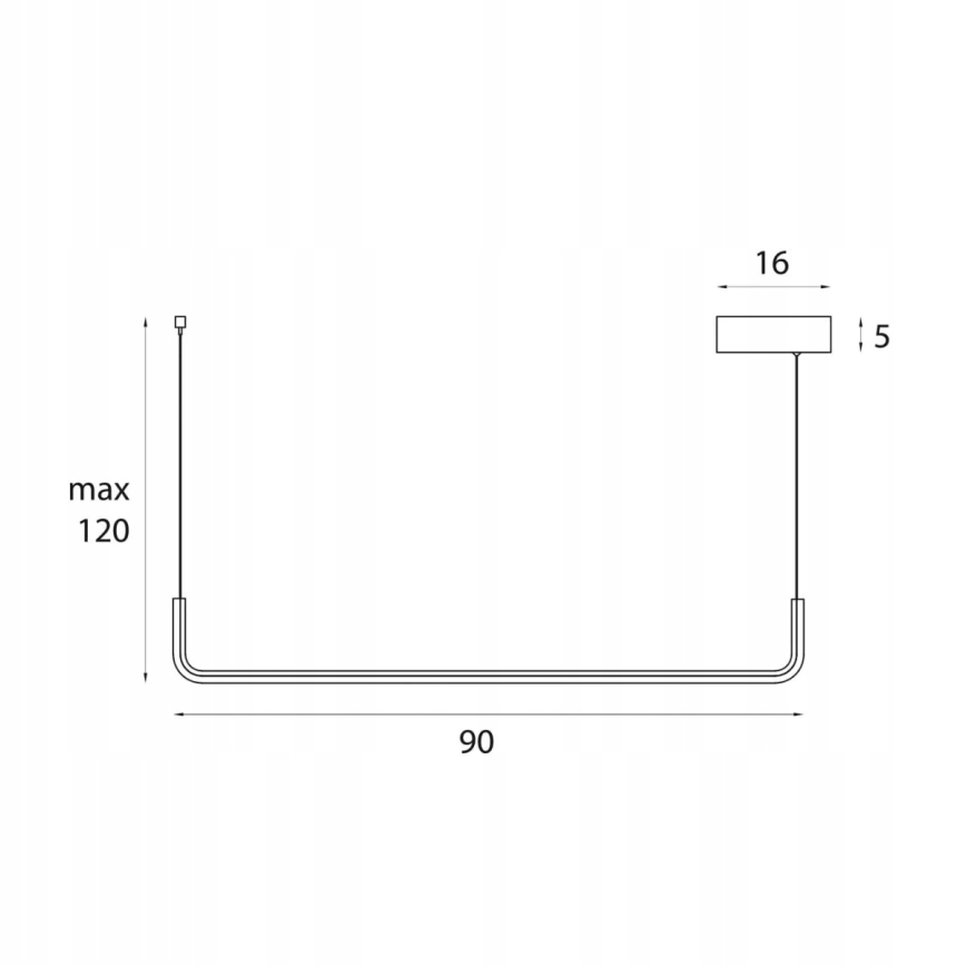 MAXLIGHT PO644 - LED viseči lestenec na kablu URUS LED/17W/230V črn