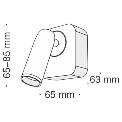 Maytoni C039WL-L3W3K - LED Stenski reflektor MIRAX LED/3W/230V črna