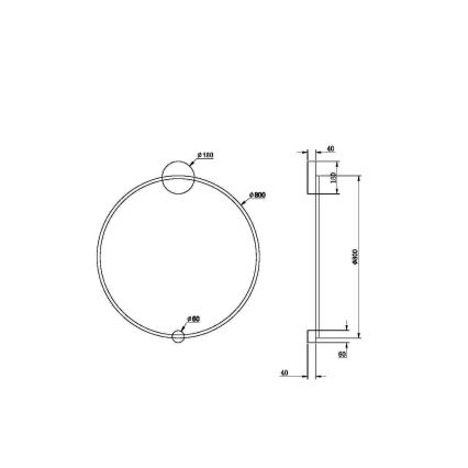 Maytoni MOD005WL-L46BSK1 - LED Stenska svetilka HALO LED/47W/230V