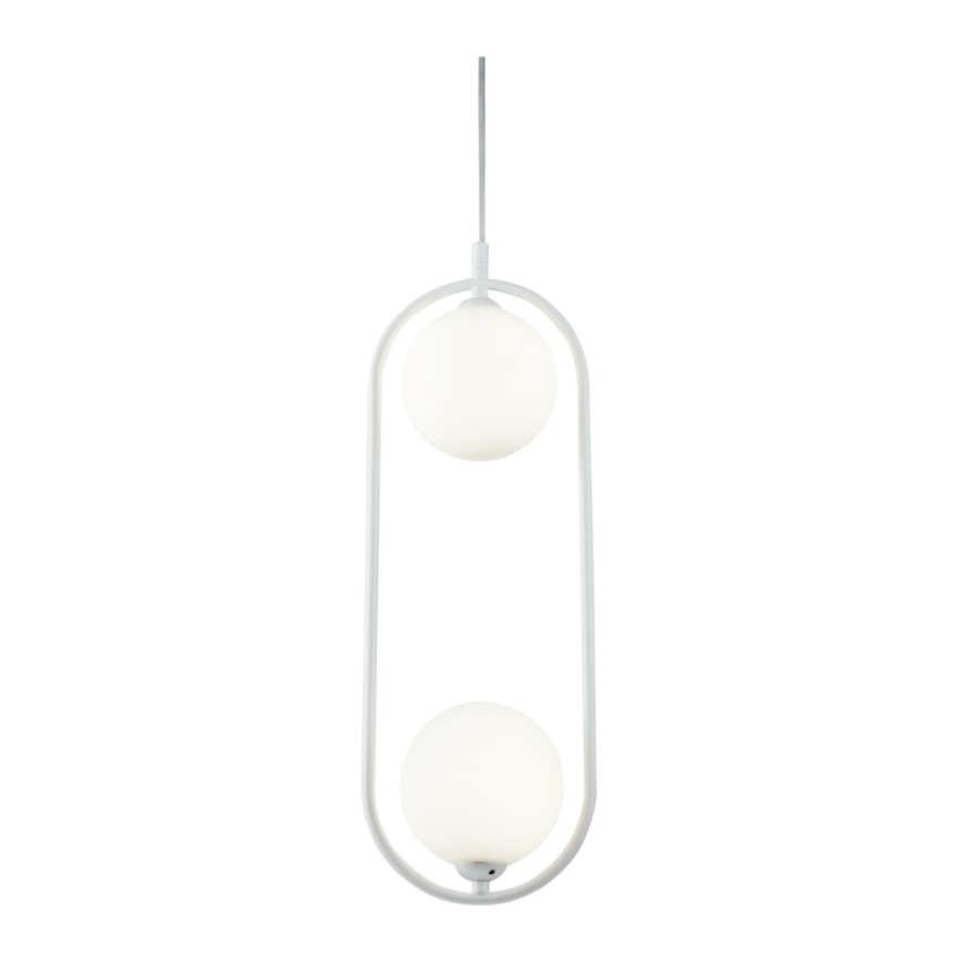 Maytoni MOD013PL-02W - Lestenec na vrvici RING 2xG9/25W/230V bela