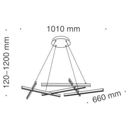 Maytoni MOD016PL-L75B - LED Lestenec na vrvici LINE LED/79W/230V črna