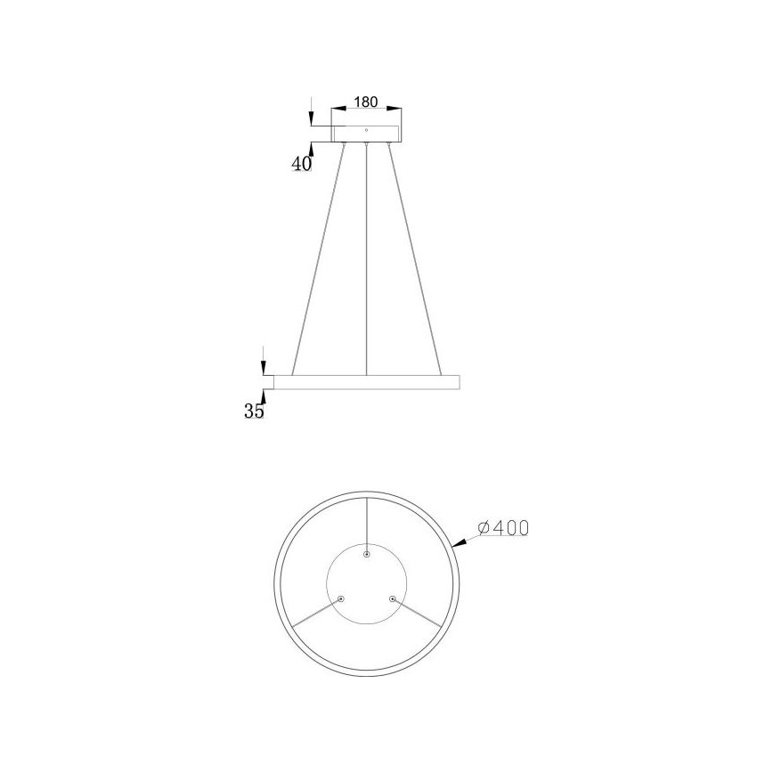 Maytoni MOD058PL-L22B3K - LED Lestenec na vrvici RIM LED/25W/230V 3000K pr. 40 cm črna